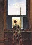 Caspar David Friedrich Woman at the Window (mk10) oil painting on canvas